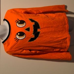 Cute pumpkin jack o lantern face long sleeve shirt